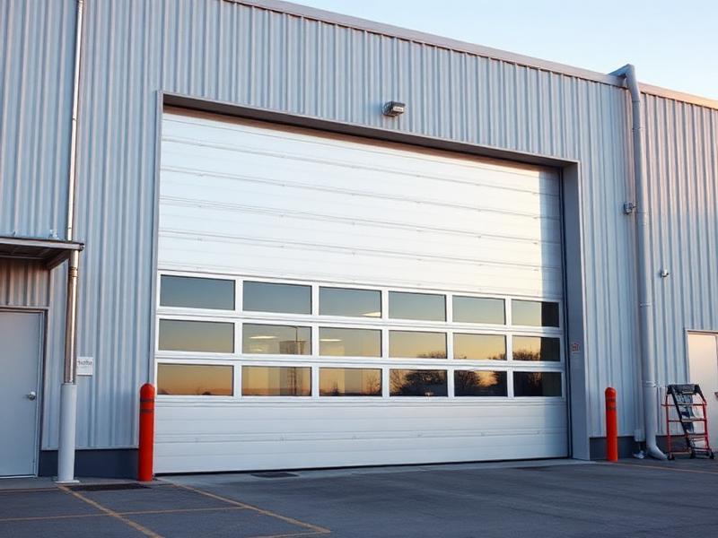 Commercial garage door installation on industrial building in Redmond